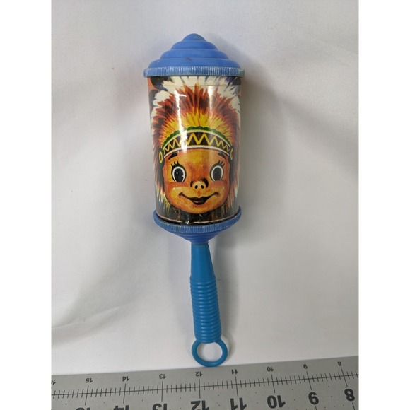 Toys | Vintage Indian Blue Plastic Baby Rattle 9 Inch Hong Kong | Poshmark